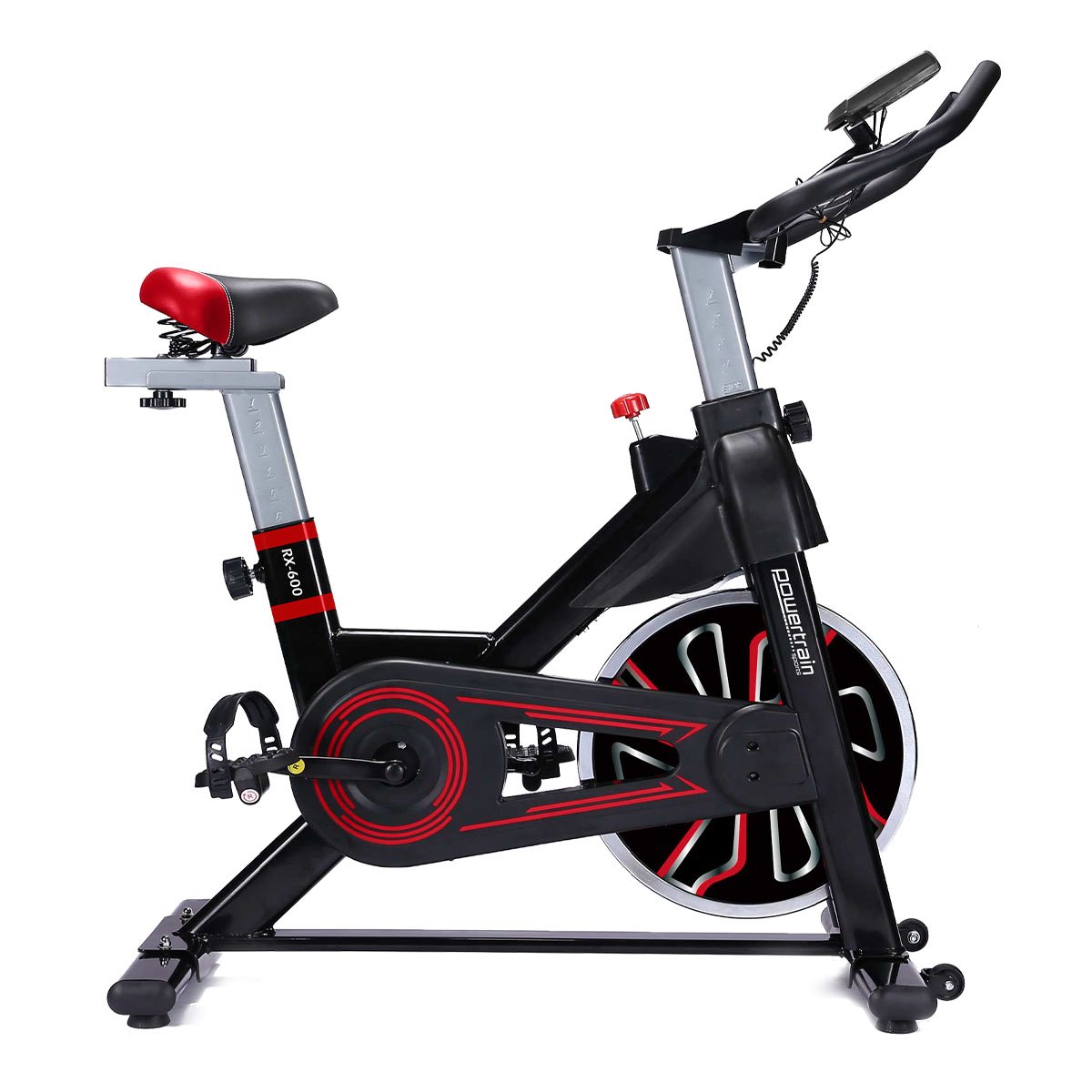 Powertrain RX-600 Exercise Spin Bike Cardio Cycle - Red - SILBERSHELL