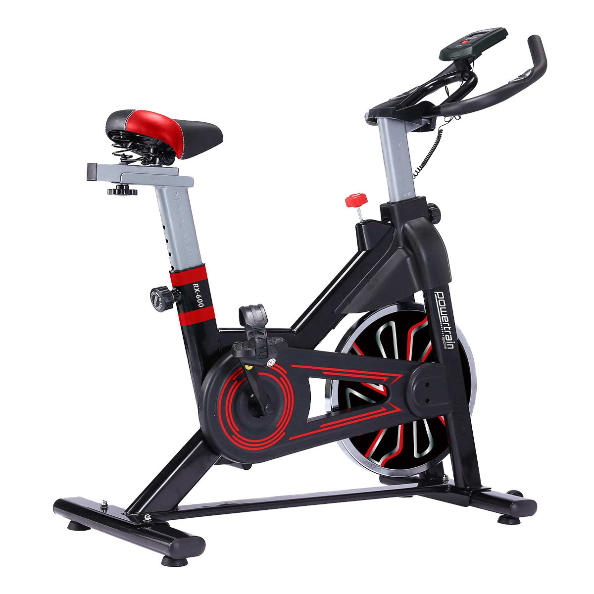 Powertrain RX-600 Exercise Spin Bike Cardio Cycle - Red - SILBERSHELL