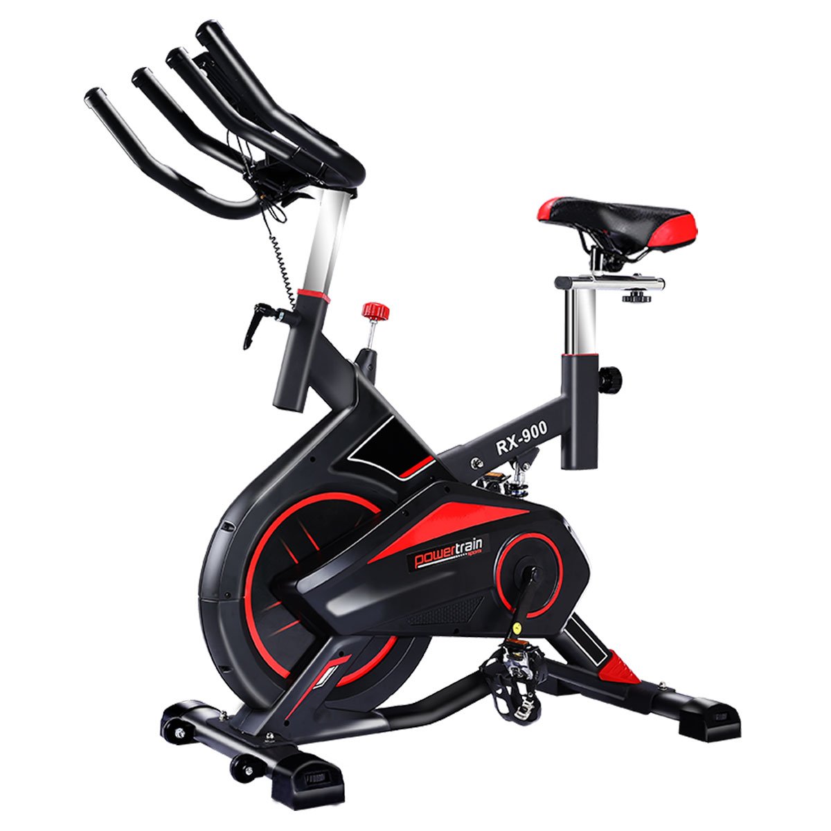 Powertrain RX-900 Exercise Spin Bike Cardio Cycling - Red - SILBERSHELL