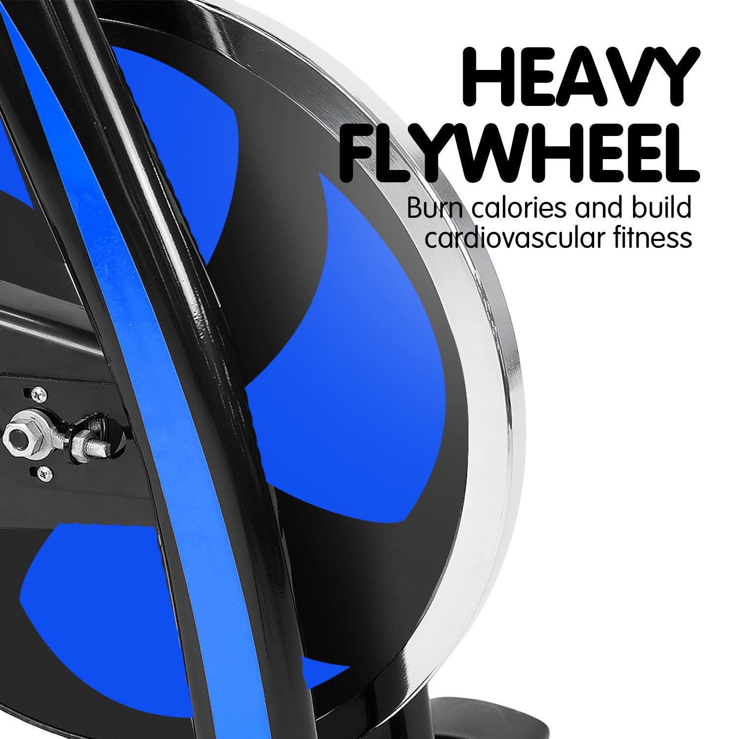 Powertrain Home Gym Flywheel Exercise Spin Bike - Blue - SILBERSHELL