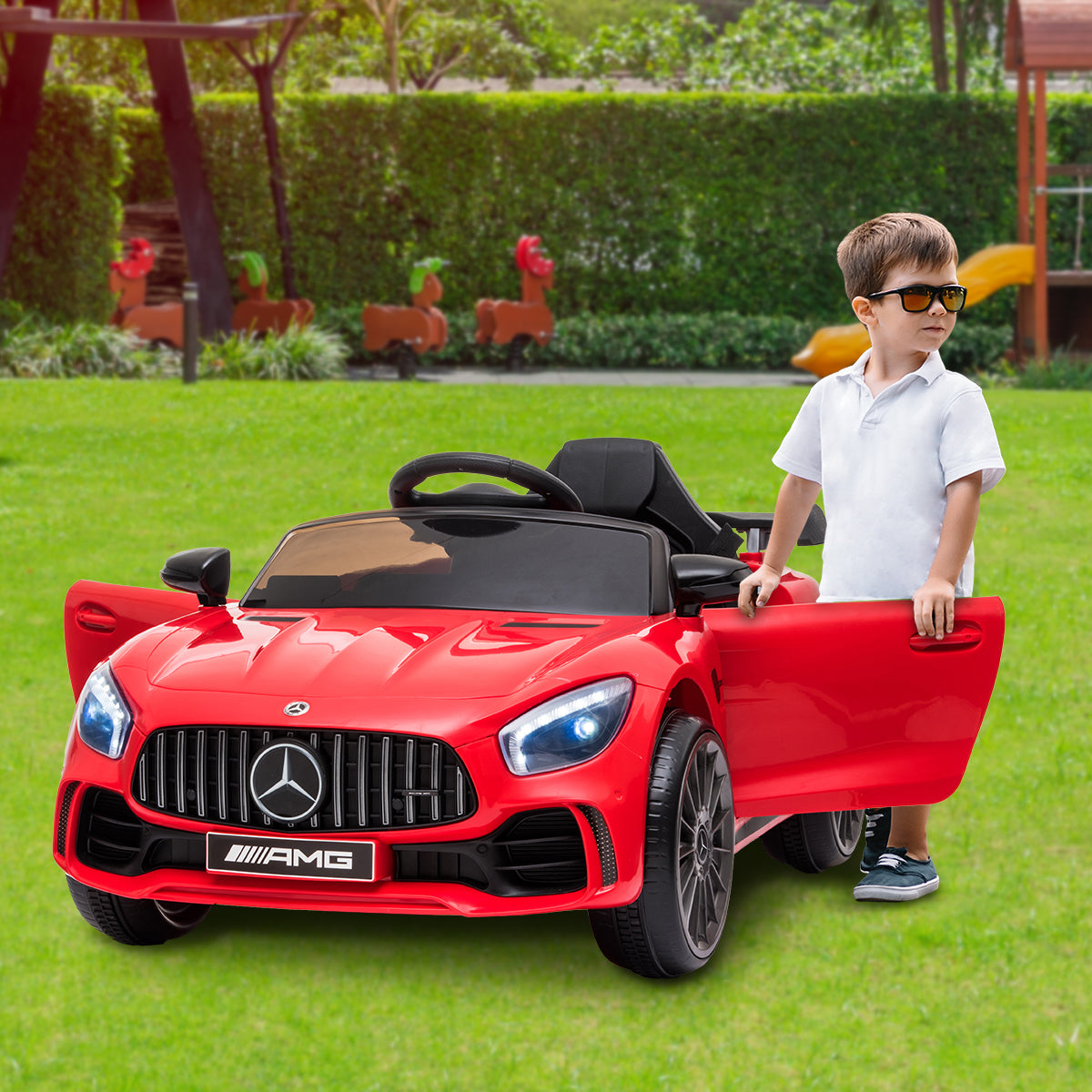 Kahuna Mercedes Benz Licensed Kids Electric Ride On Car Remote Control - Red - SILBERSHELL