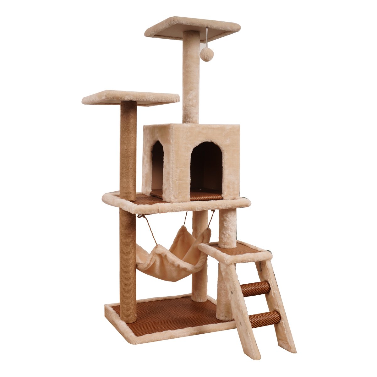 Furtastic 125cm Cat Tree Scratching Post - Beige - SILBERSHELL