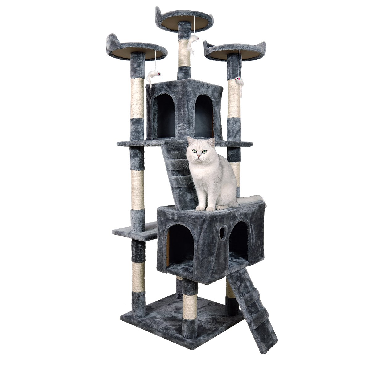 Furtastic 170cm Cat Tree Scratching Post - Dark Grey - SILBERSHELL