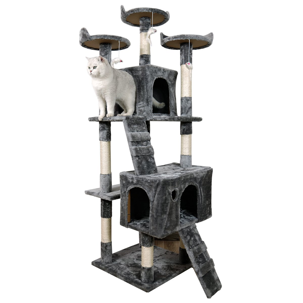 Furtastic 170cm Cat Tree Scratching Post - Dark Grey - SILBERSHELL