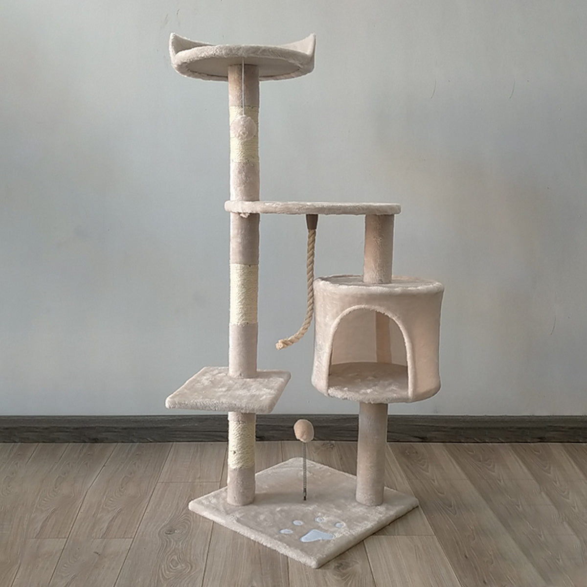 Furtastic 110cm Cat Tree Scratching Post - Beige - SILBERSHELL