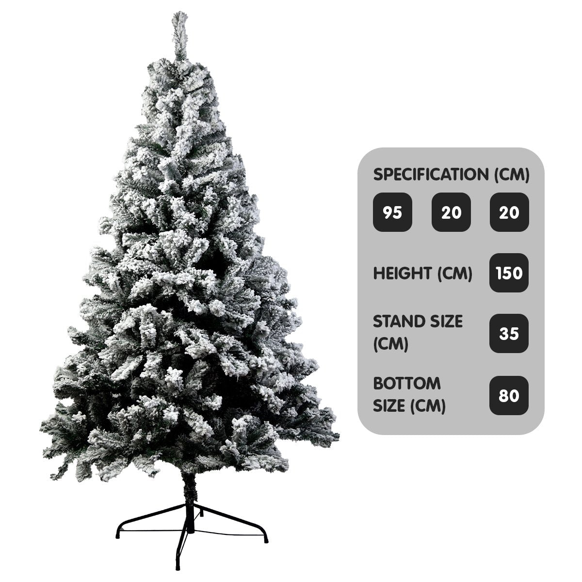 Christabelle Snow-Tipped Artificial Christmas Tree 1.5m - 550 Tips - SILBERSHELL