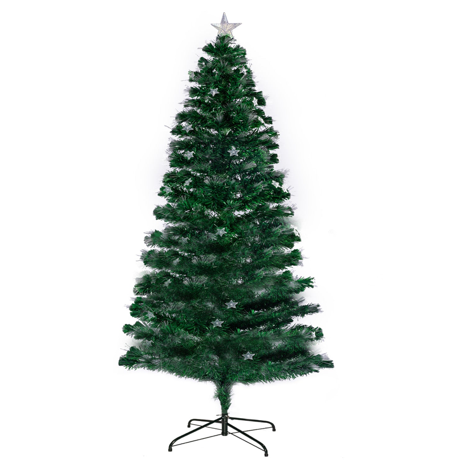 Christabelle 1.5m Enchanted Pre Lit Fibre Optic Christmas Tree Stars Xmas Decor - SILBERSHELL