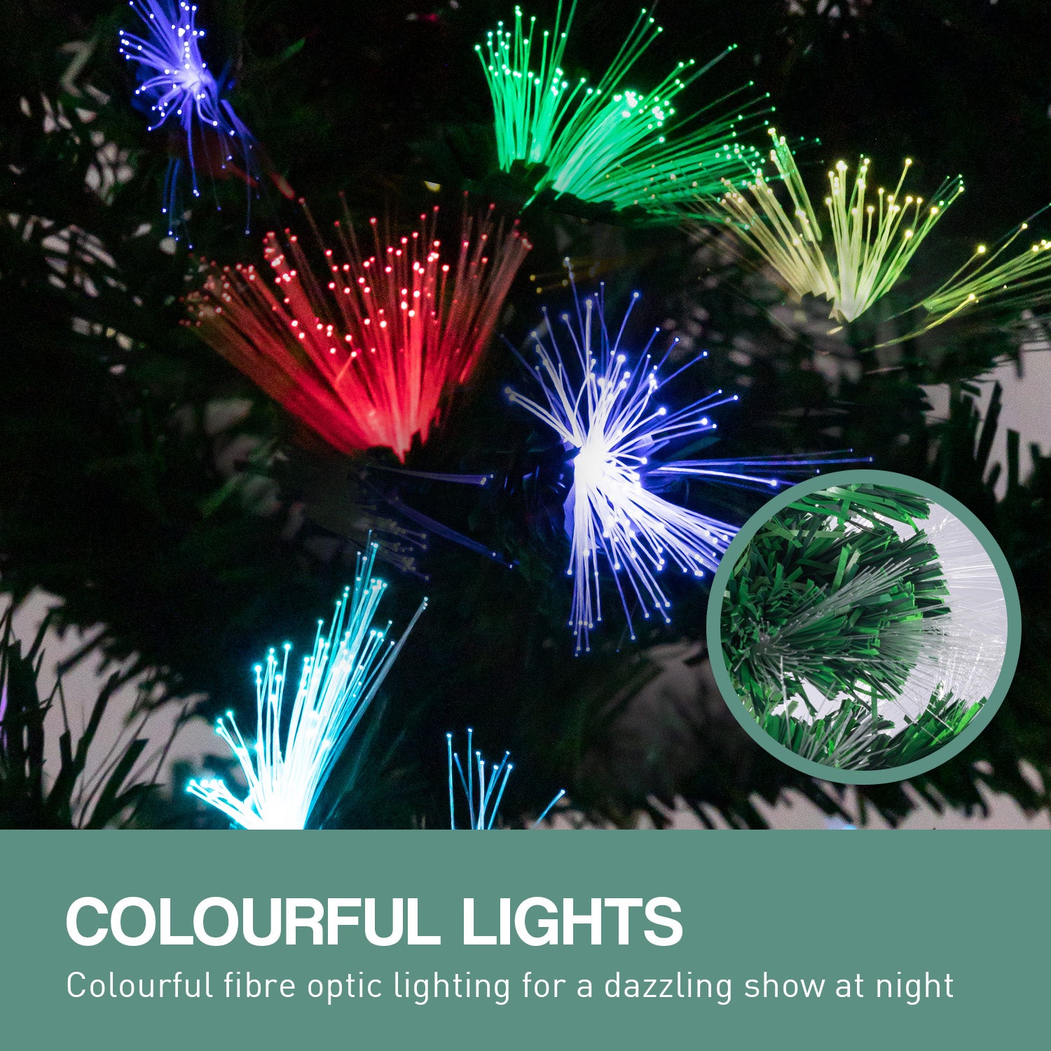 Christabelle 1.8m Enchanted Pre Lit Fibre Optic Christmas Tree Stars Xmas Decor - SILBERSHELL