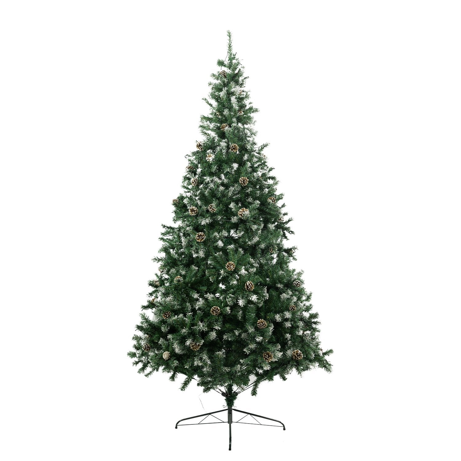 Christabelle 2.7m Pre Lit LED Christmas Tree Decor with Pine Cones Xmas Decorations - SILBERSHELL