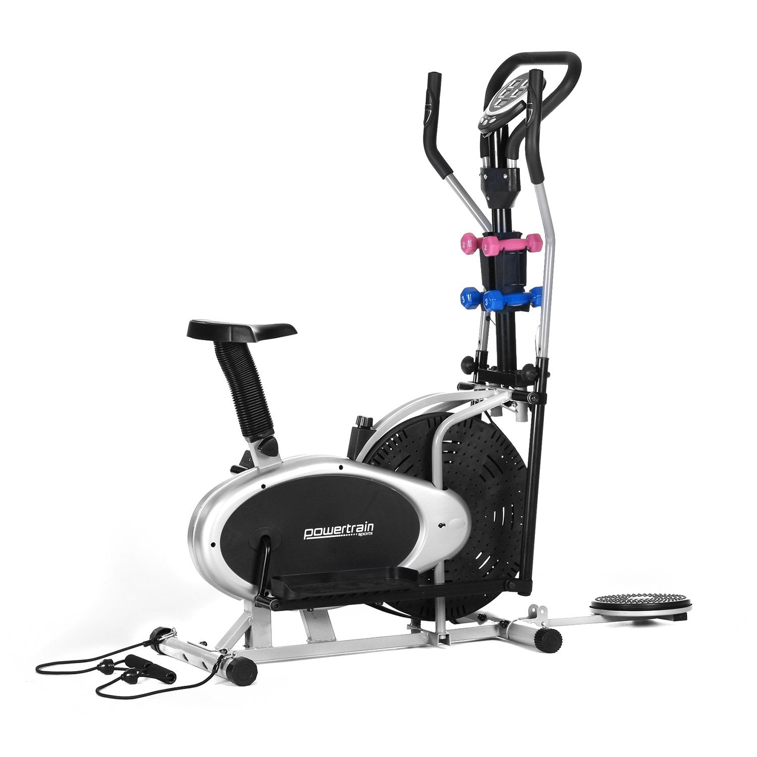 Powertrain 6-in-1 Elliptical Cross Trainer Bike with Weights and Twist Disc - SILBERSHELL