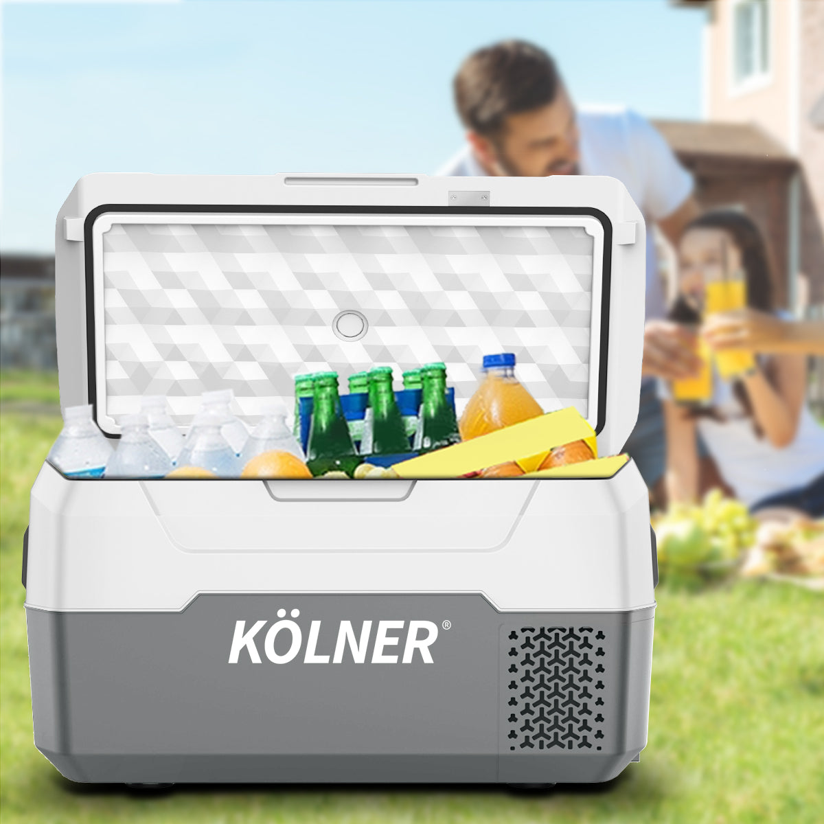 Kolner 20l Fridge Freezer Cooler 12/24/240v Camping Portable Kolner Esky Refrigerator - Grey - SILBERSHELL