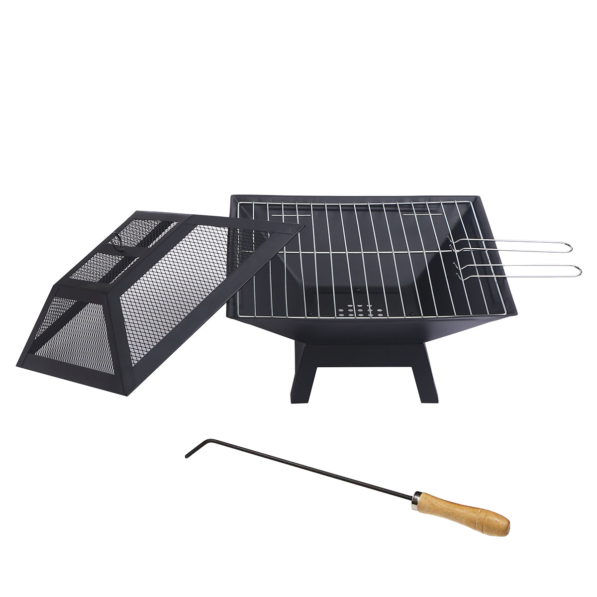 Wallaroo Portable Outdoor Fire Pit for BBQ, Grilling, Cooking, Camping - SILBERSHELL