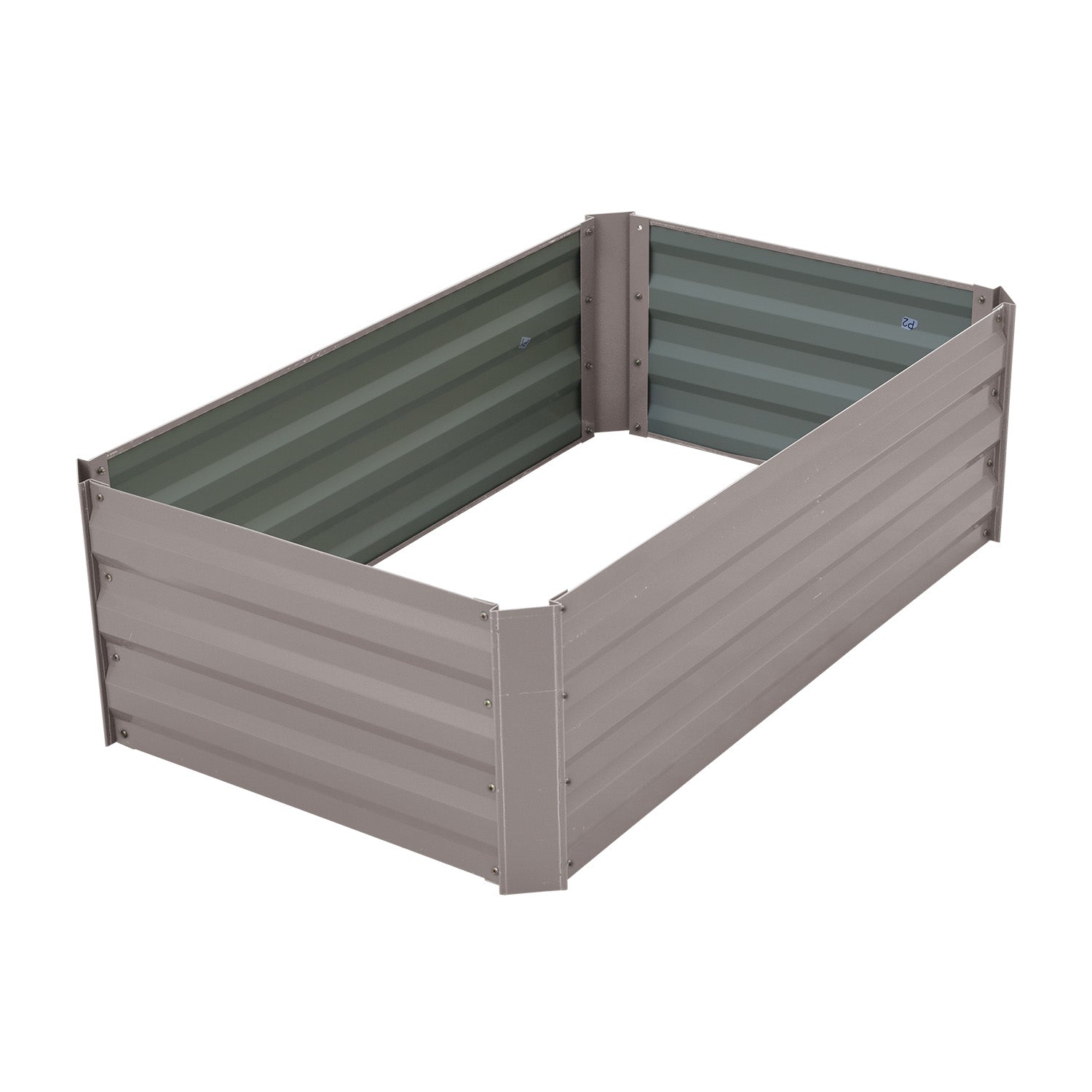 Wallaroo Garden Bed 100 x 60 x 30cm Galvanized Steel - Grey - SILBERSHELL