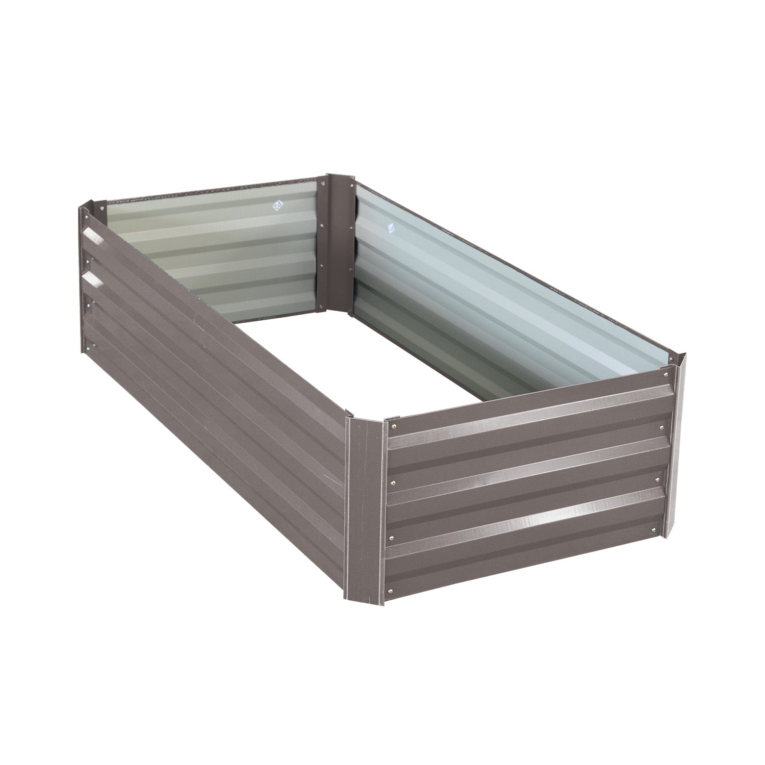Wallaroo Garden Bed 120 x 60 x 30cm Galvanized Steel - Grey - SILBERSHELL