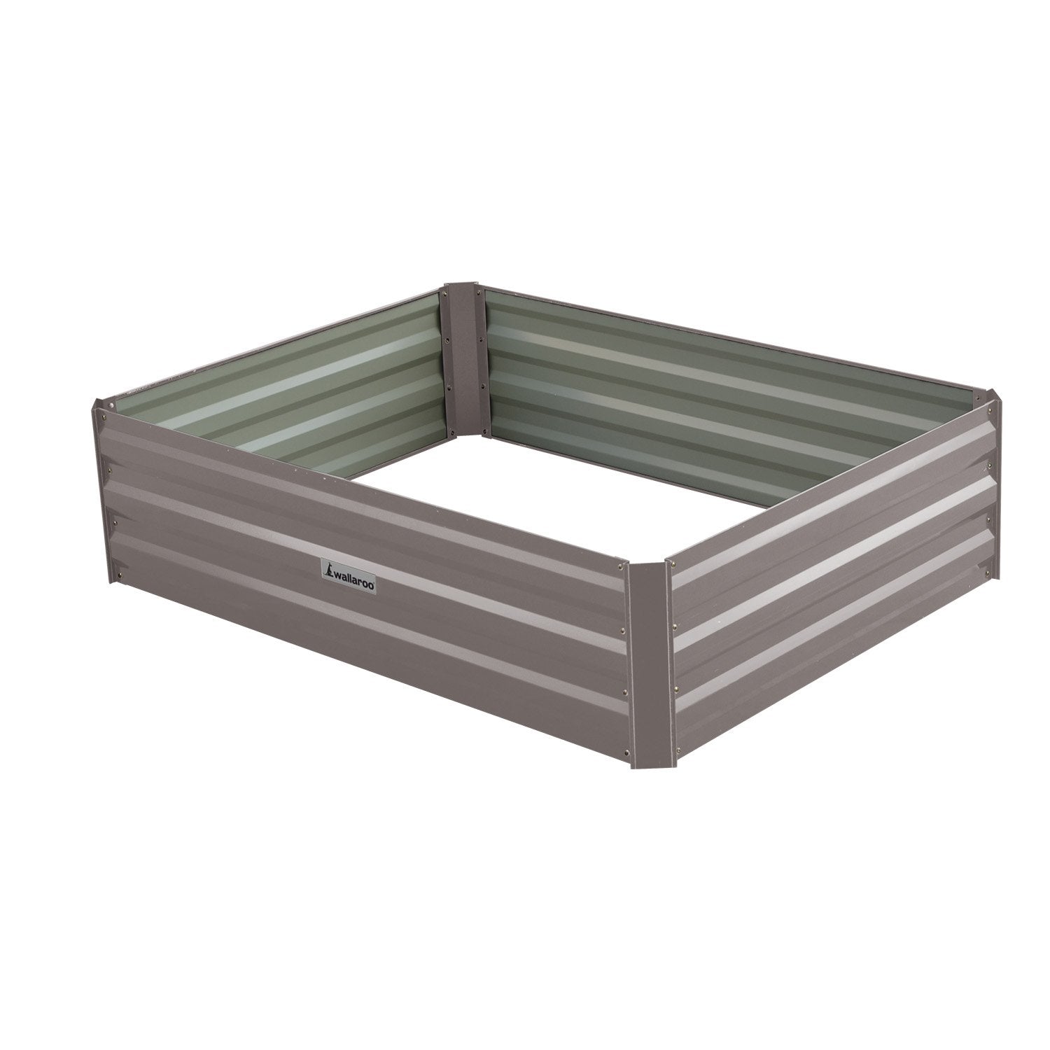 Wallaroo Garden Bed 120 x 90 x 30cm Galvanized Steel - Grey - SILBERSHELL