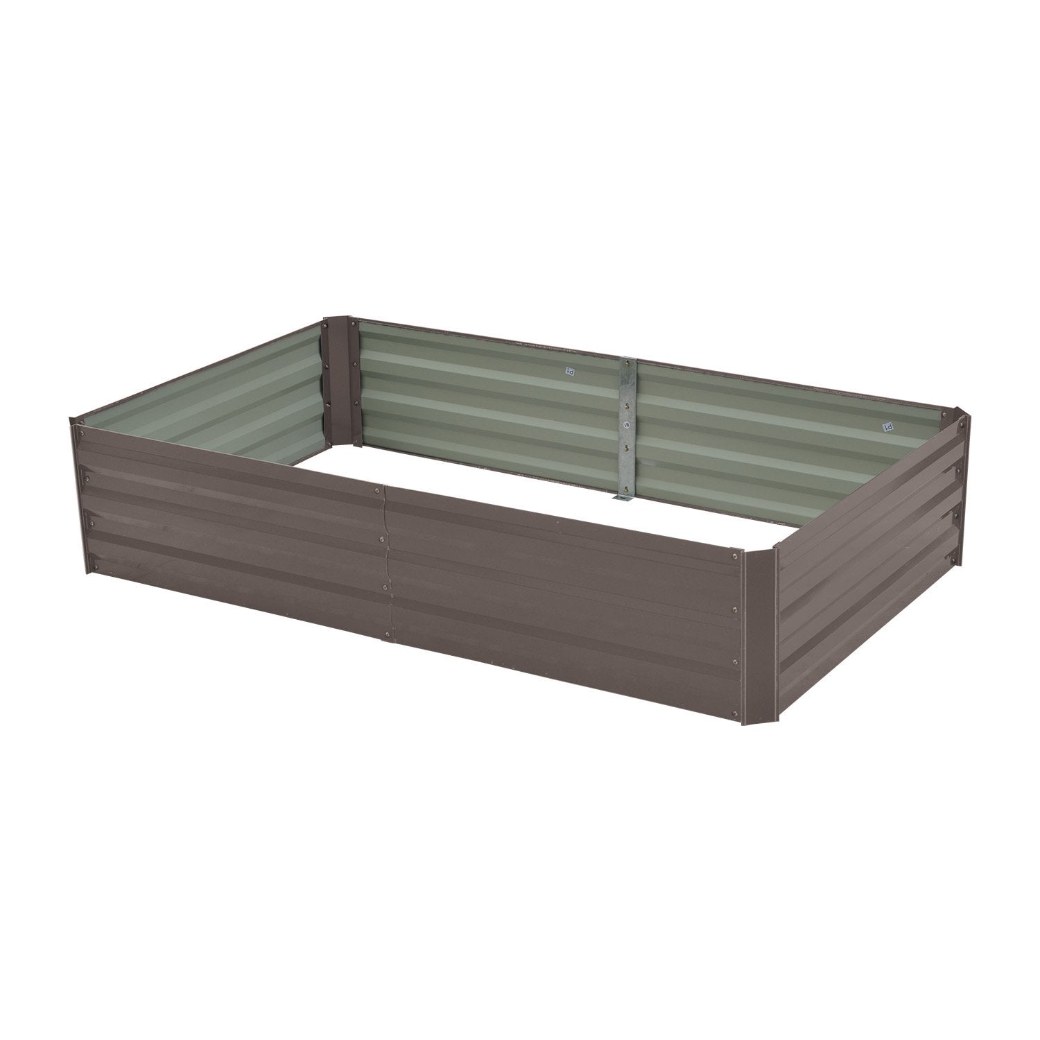 Wallaroo Garden Bed 150 x 90 x 30cm Galvanized Steel - Grey - SILBERSHELL