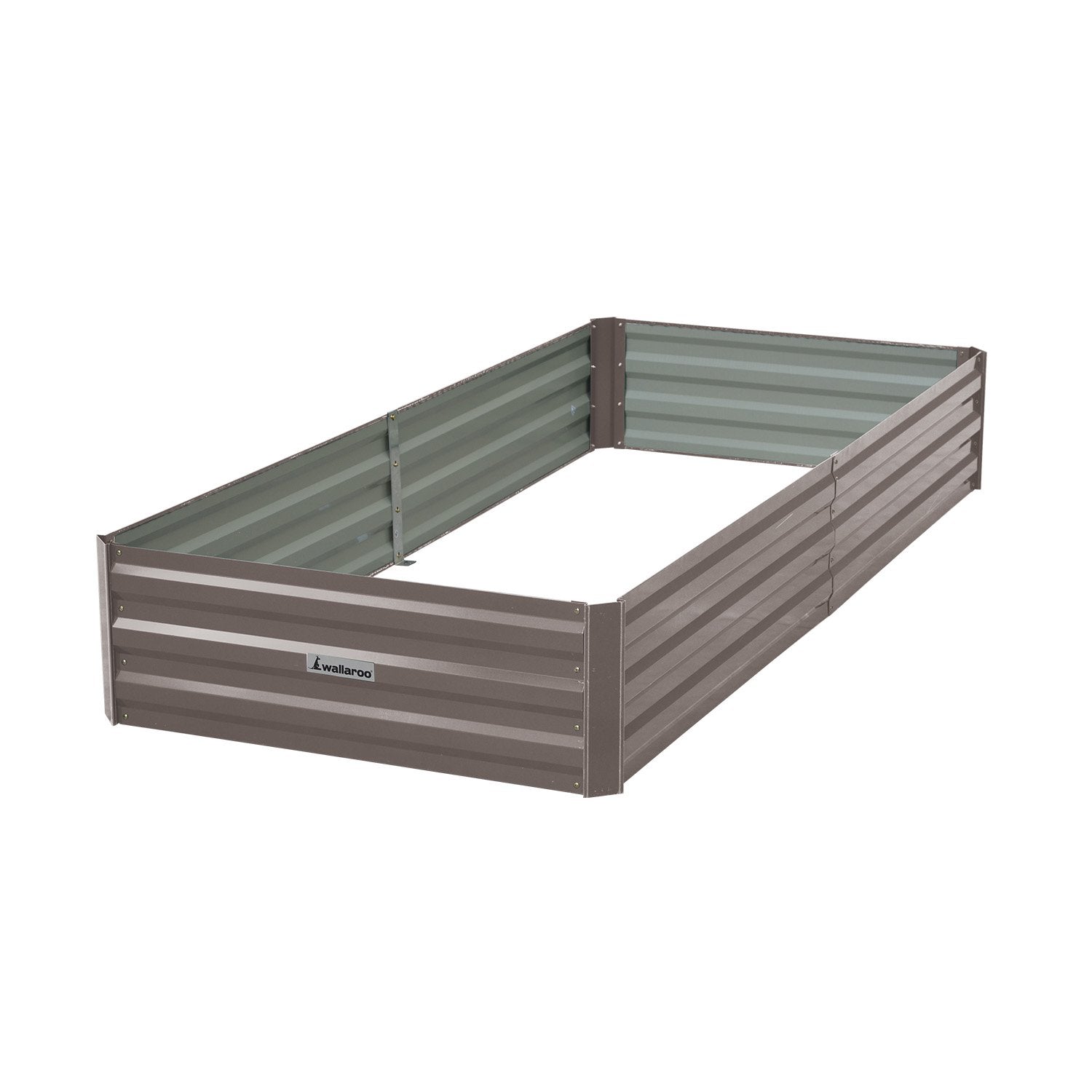 Wallaroo Garden Bed 210 x 90 x 30cm Galvanized Steel - Grey - SILBERSHELL