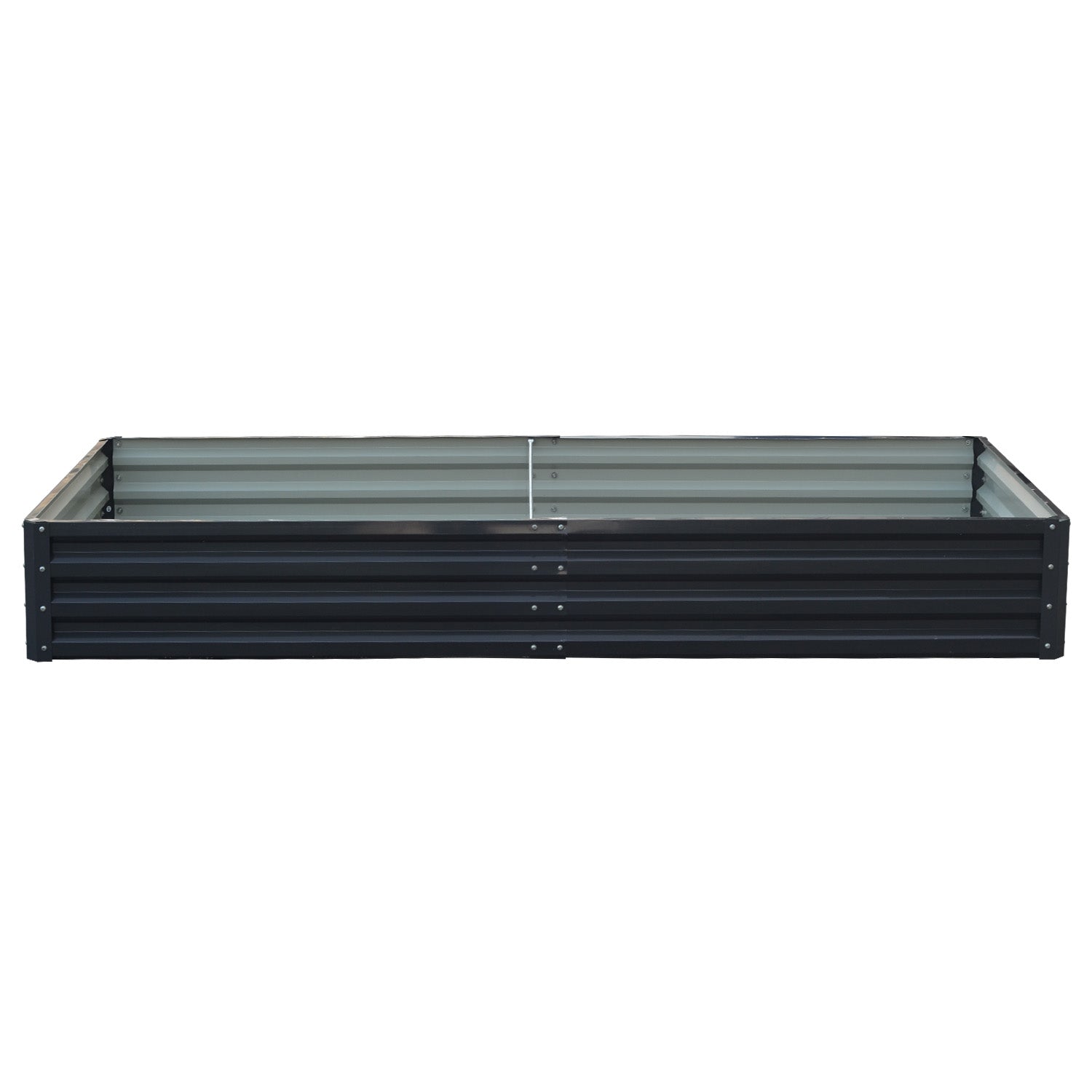 Wallaroo Garden Bed 240 x 120 x 30cm Galvanized Steel - Black - SILBERSHELL