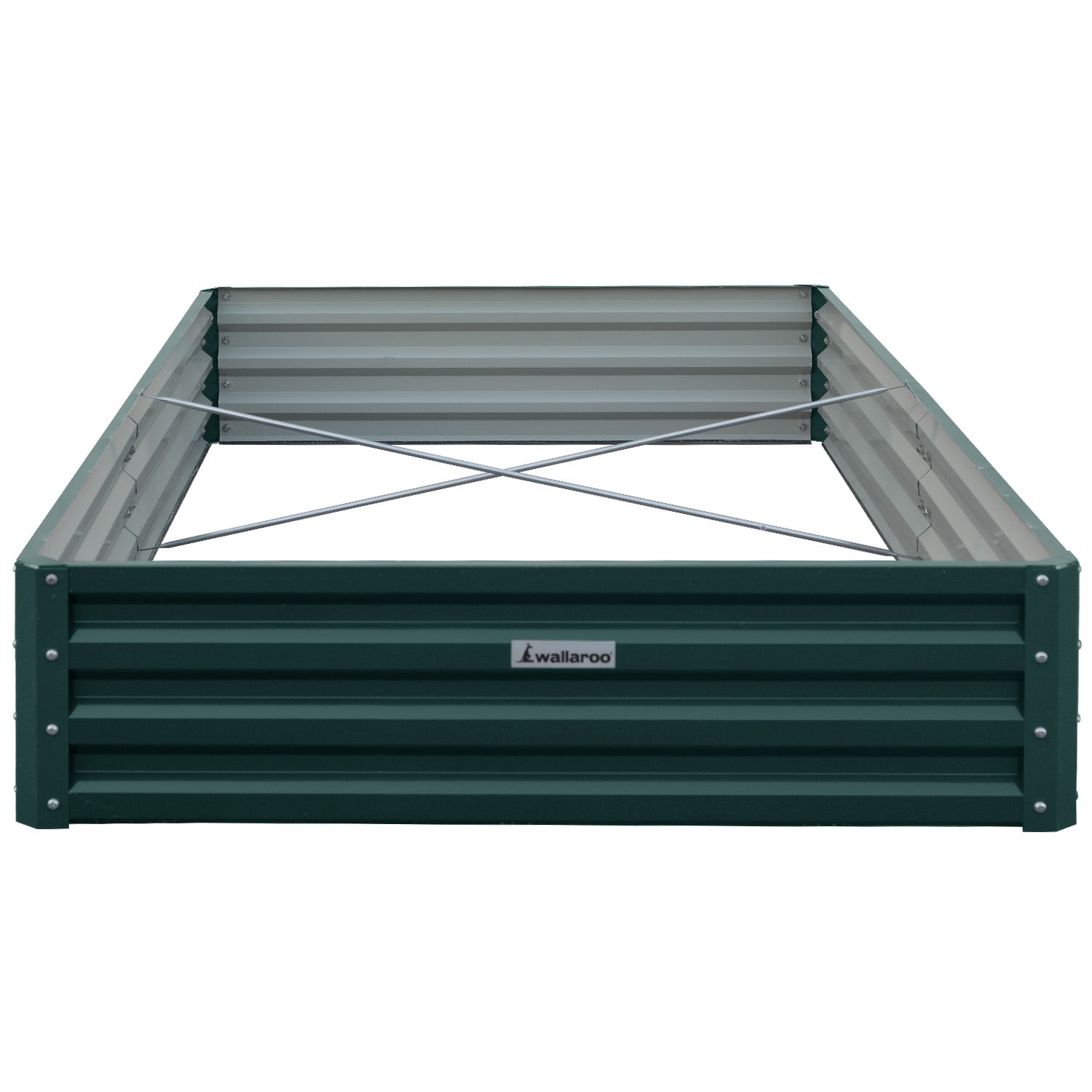 Wallaroo Garden Bed 240 x 120 x 30cm Galvanized Steel - Green - SILBERSHELL