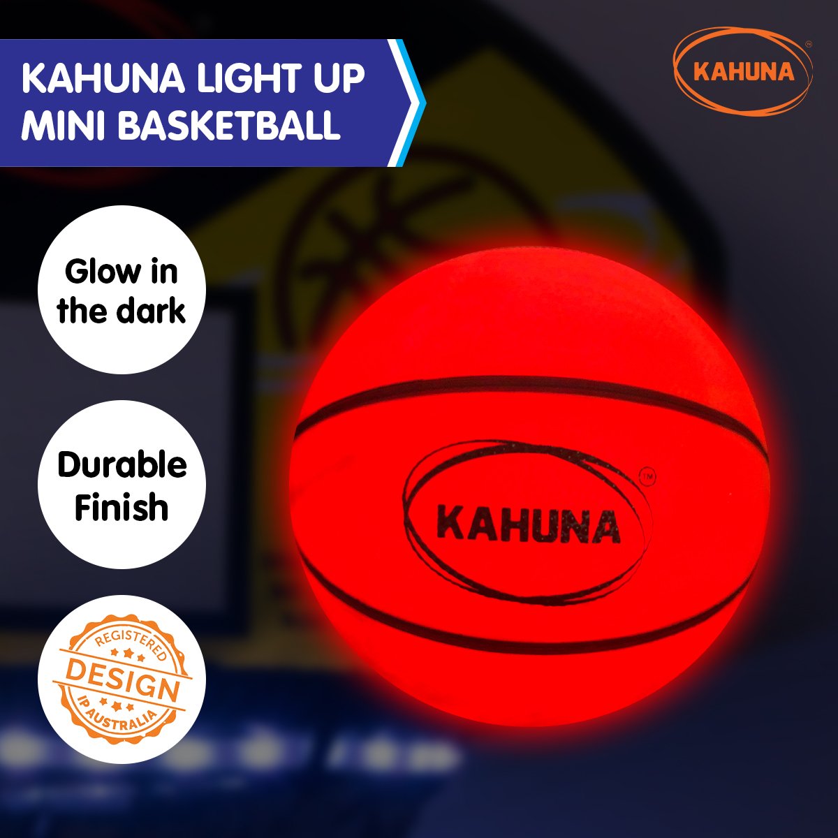 Kahuna Basketball L.e.d Glow Light Up Trampoline Ball - SILBERSHELL