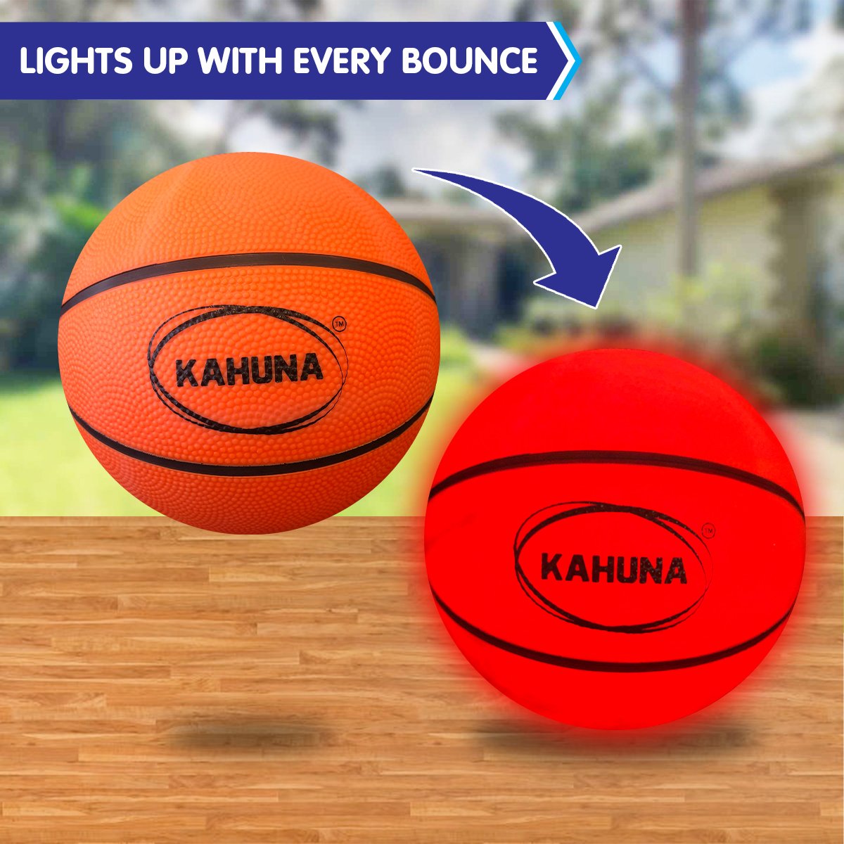 Kahuna Basketball L.e.d Glow Light Up Trampoline Ball - SILBERSHELL