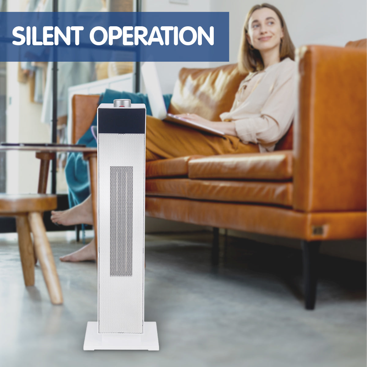 Pronti Electric Tower Heater PTC Ceramic 2000W White - SILBERSHELL