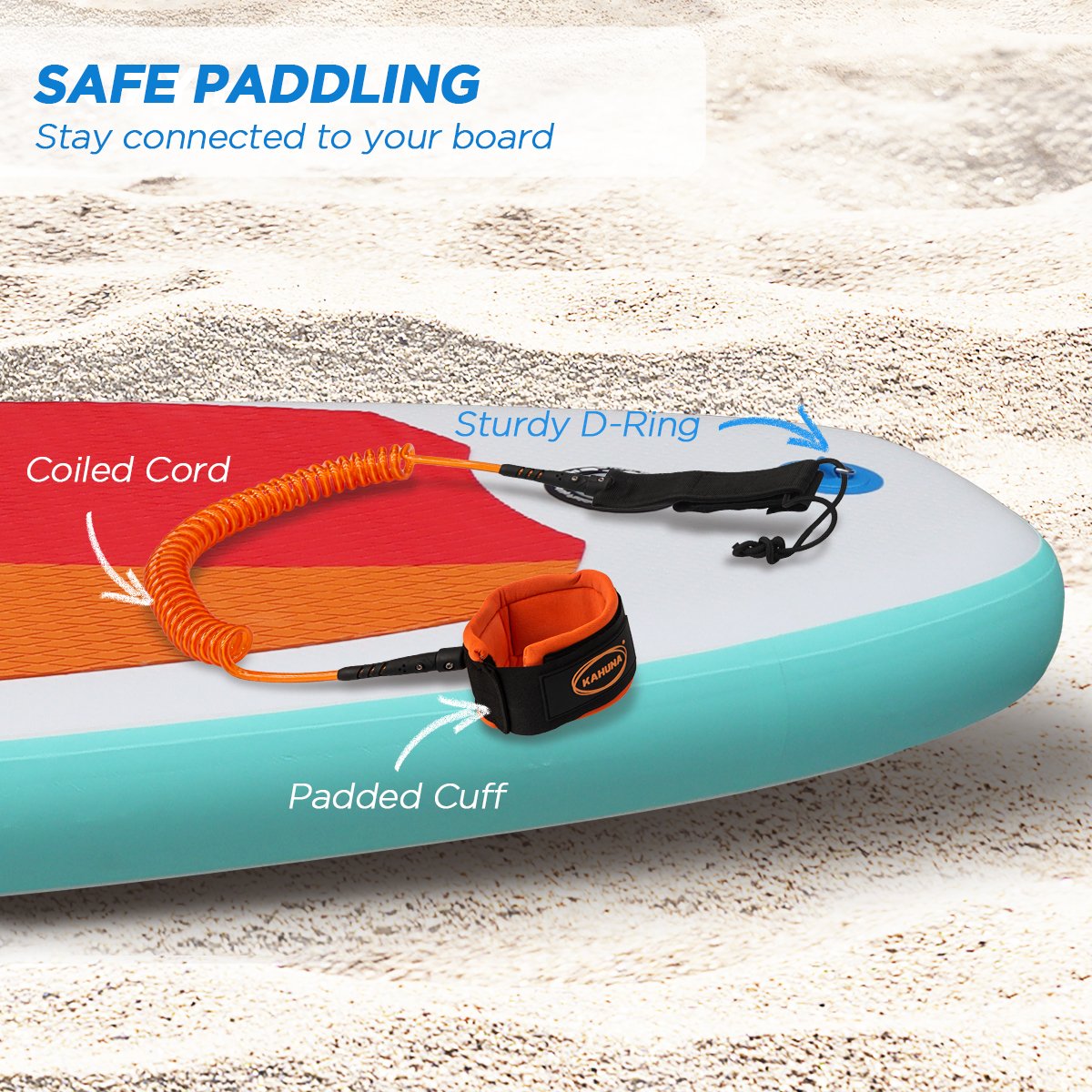 Kahuna Hana Safety Leash for Stand Up Paddle Board - SILBERSHELL