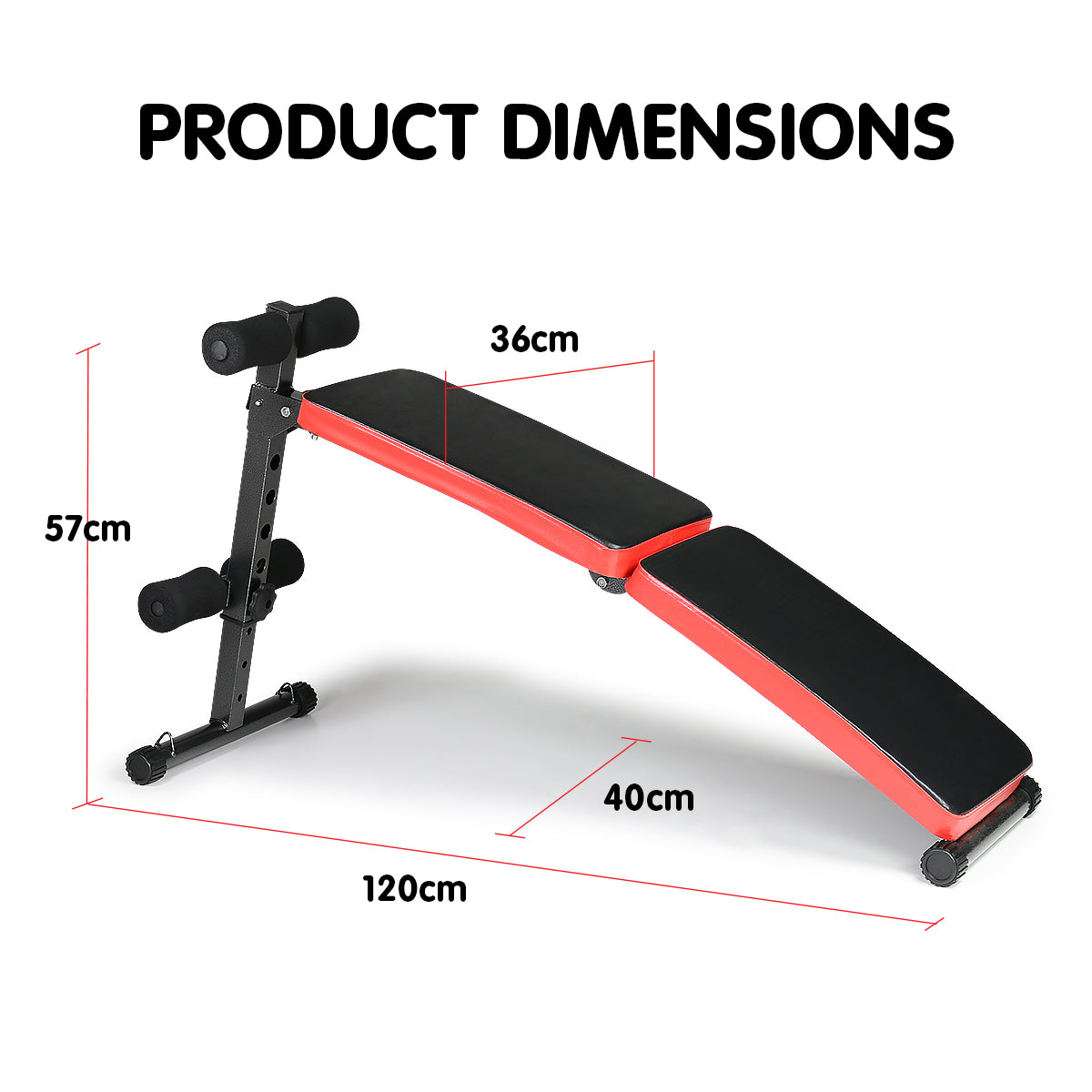 Powertrain Inclined Sit up bench with Resistance bands - SILBERSHELL