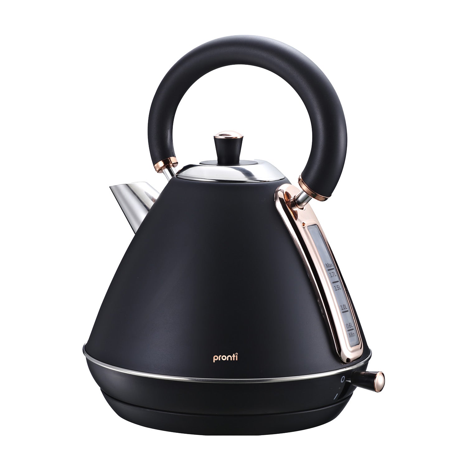 Pronti Rose Trim Collection Toaster & Kettle Bundle - Black - SILBERSHELL