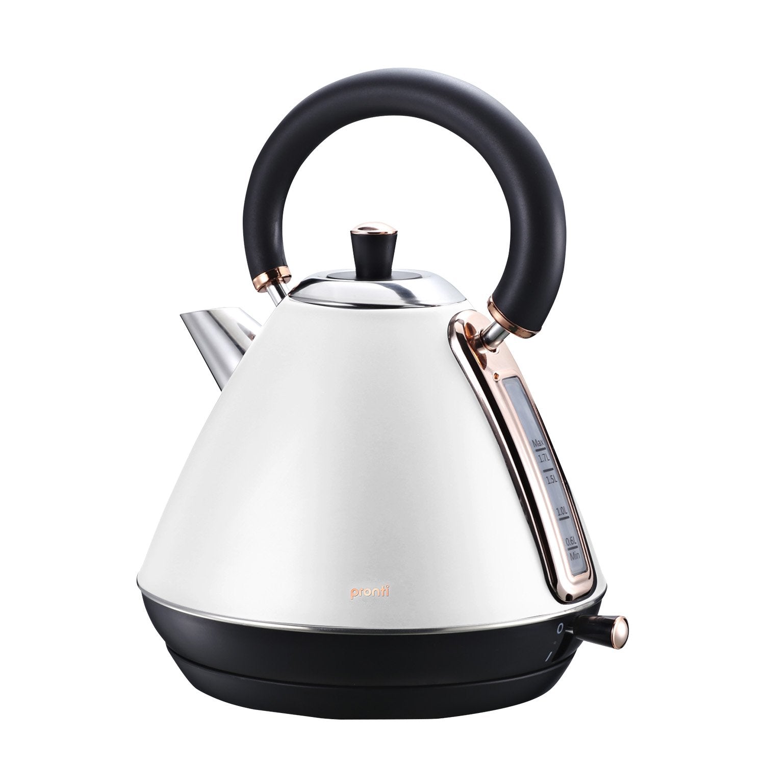 Pronti Rose Trim Collection Toaster & Kettle Bundle - White - SILBERSHELL