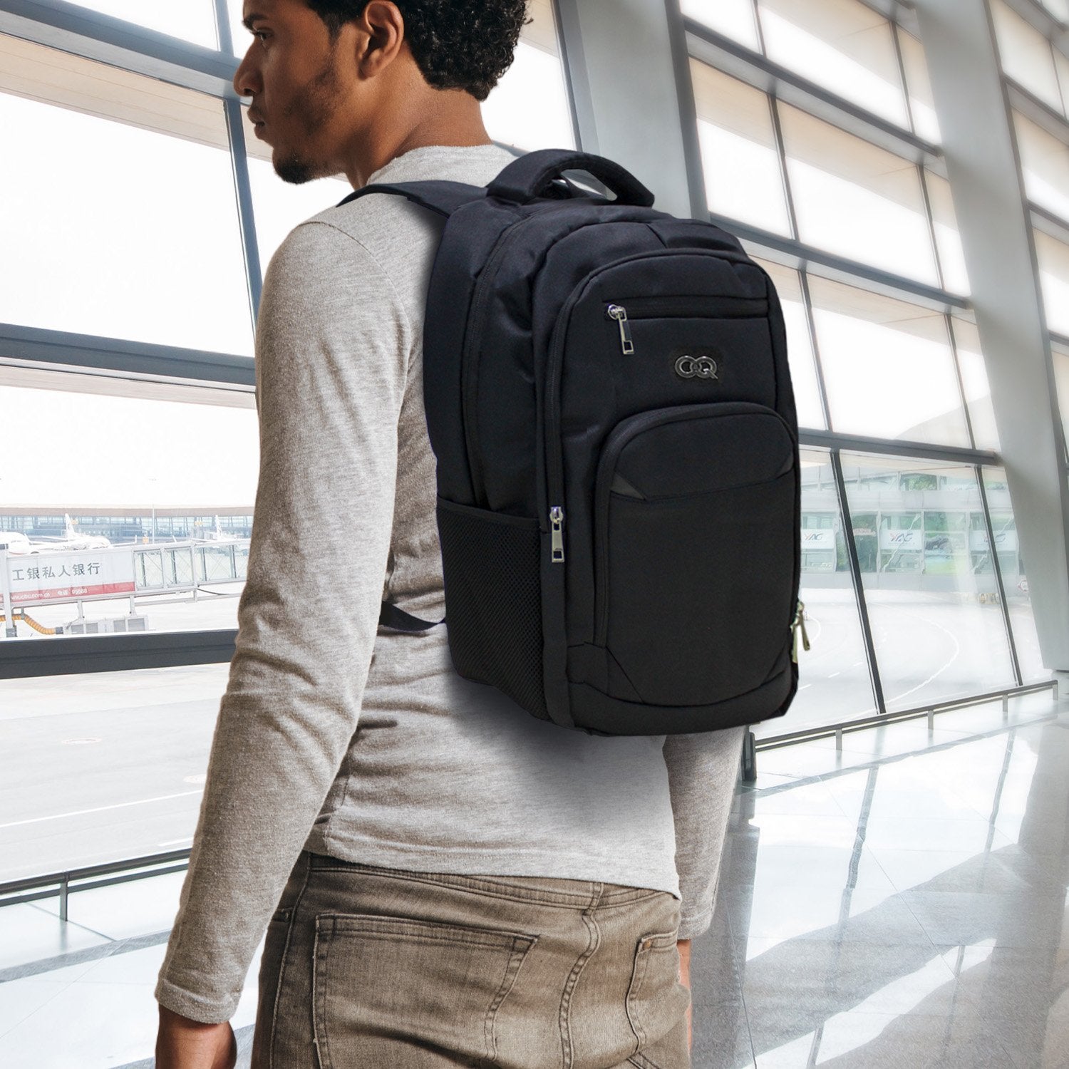 Klika Large Water-Resistant Travel Laptop Backpack - SILBERSHELL