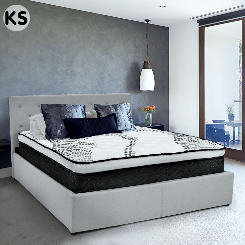 Laura Hill King Single Mattress Bed Size Euro Top 5 Zone Spring Foam 32cm - SILBERSHELL