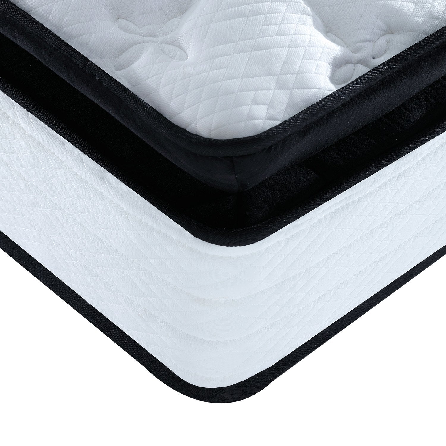 Laura Hill King Single Mattress Bed Size Euro Top 5 Zone Spring Foam 32cm - SILBERSHELL