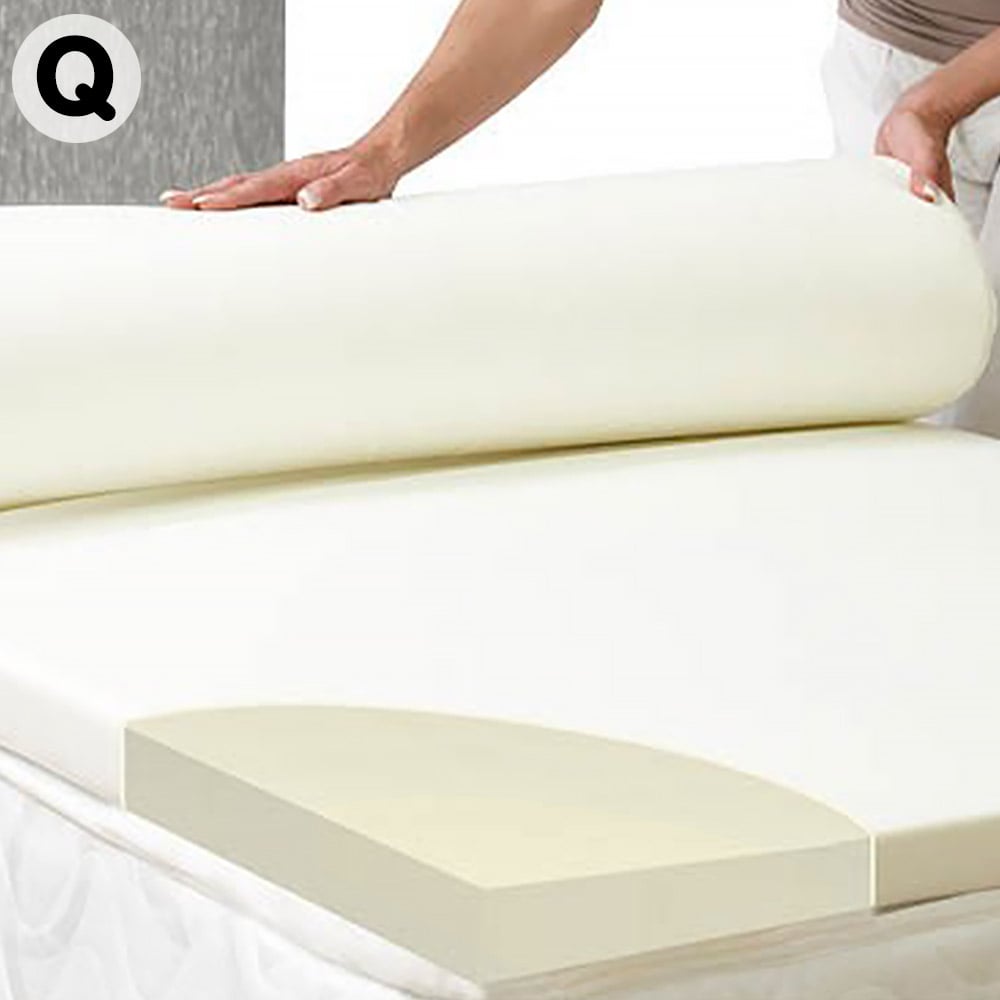 Laura Hill Queen Foam Mattress Topper Underlay Fabric Jacquard Cover 5cm Protector - SILBERSHELL