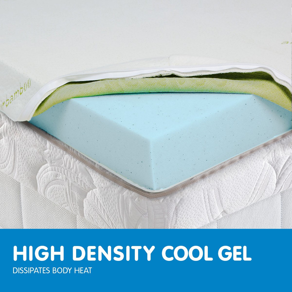 Laura Hill Cool Gel Memory Foam Mattress Topper - King - SILBERSHELL