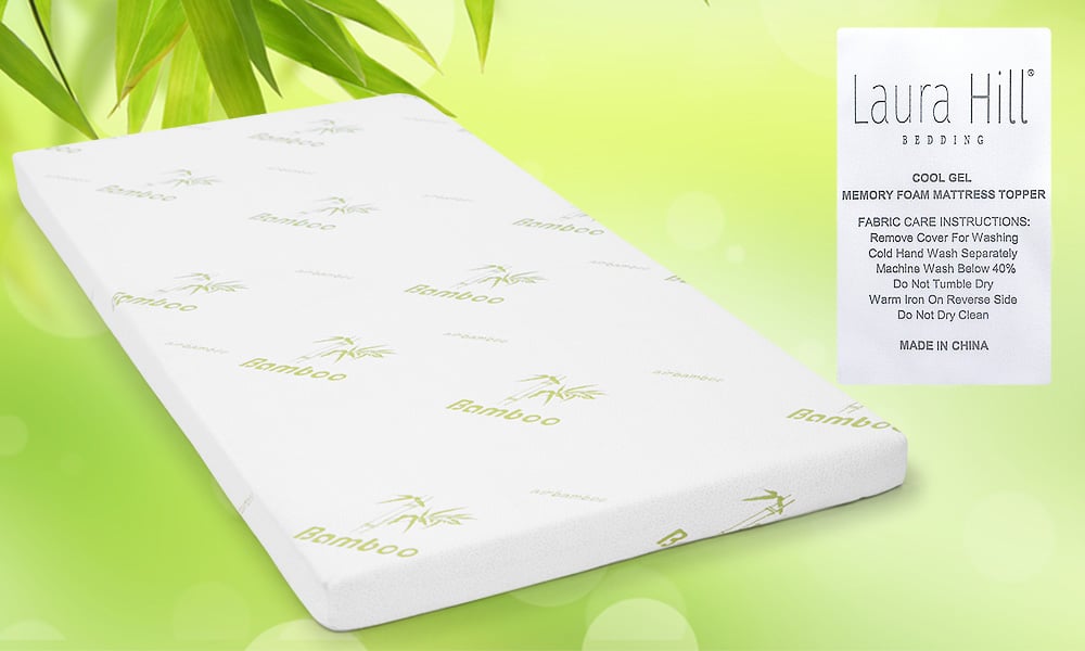 Laura Hill Cool Gel Memory Foam Mattress Topper - King Single - SILBERSHELL