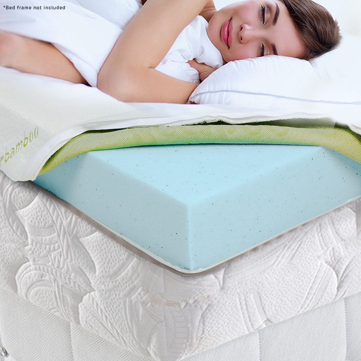 Laura Hill Cool Gel Memory Foam Mattress Topper - Queen - SILBERSHELL