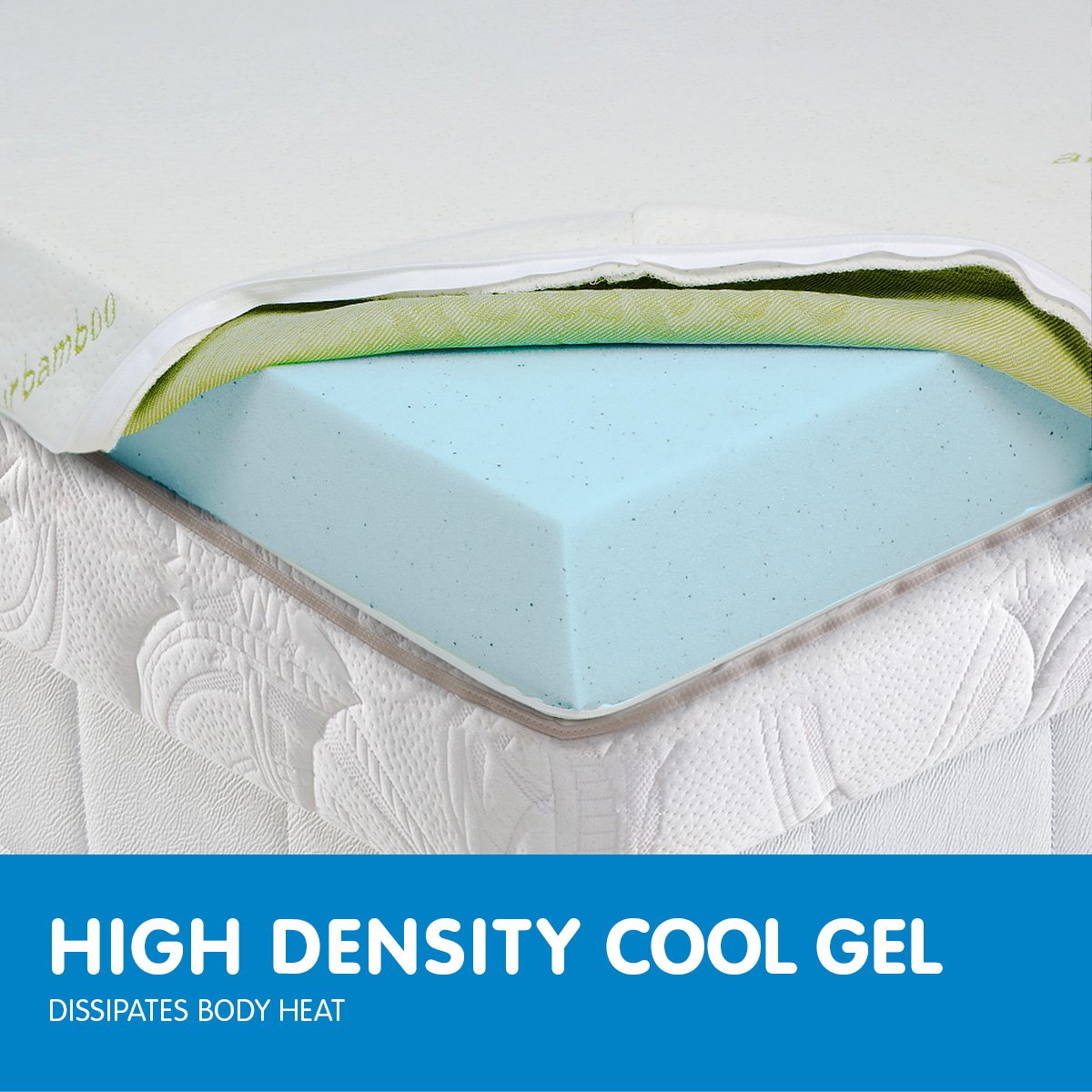 Laura Hill Cool Gel Memory Foam Mattress Topper - Single - SILBERSHELL