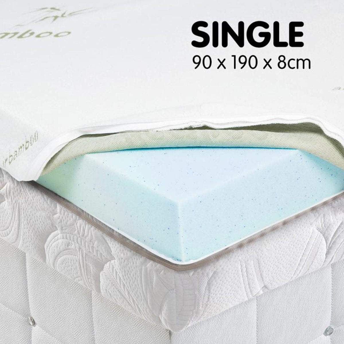 Laura Hill Cool Gel Memory Foam Mattress Topper - Single - SILBERSHELL