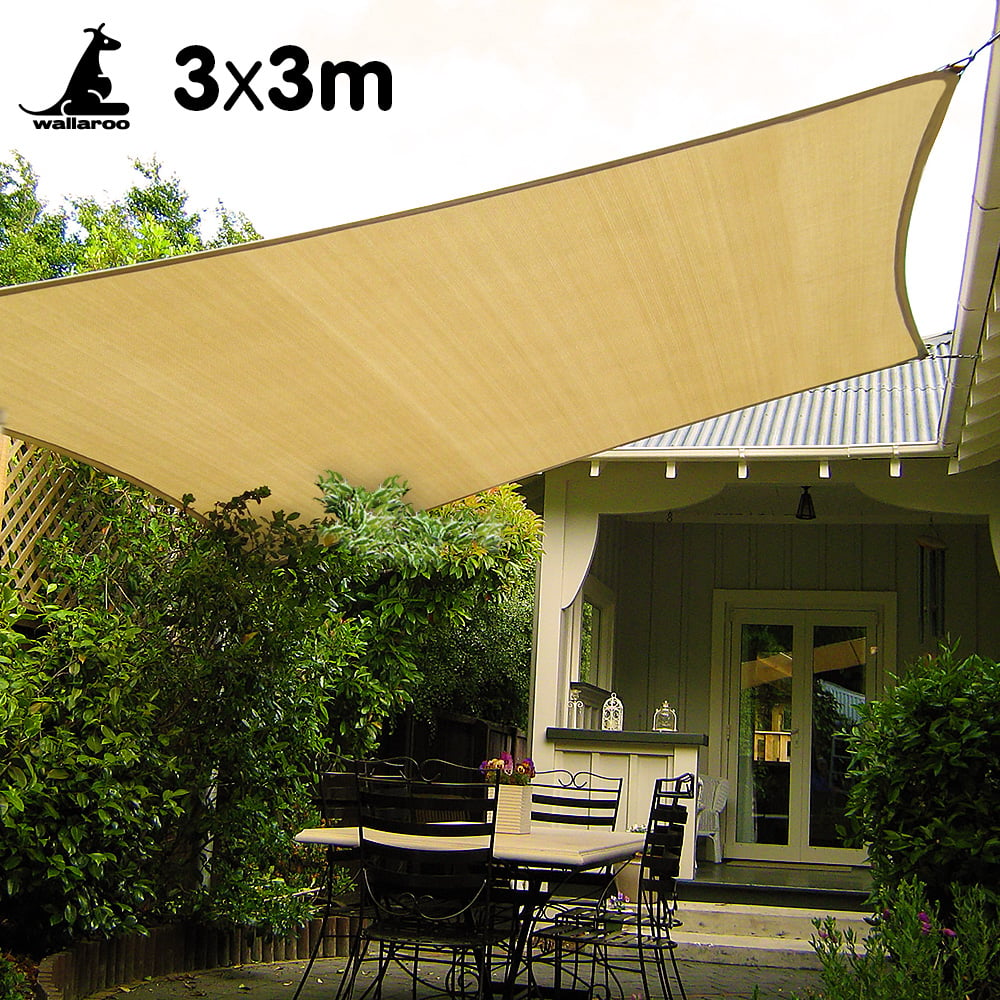 Wallaroo Square Shade Sail: 3m x 3m - Sand - SILBERSHELL