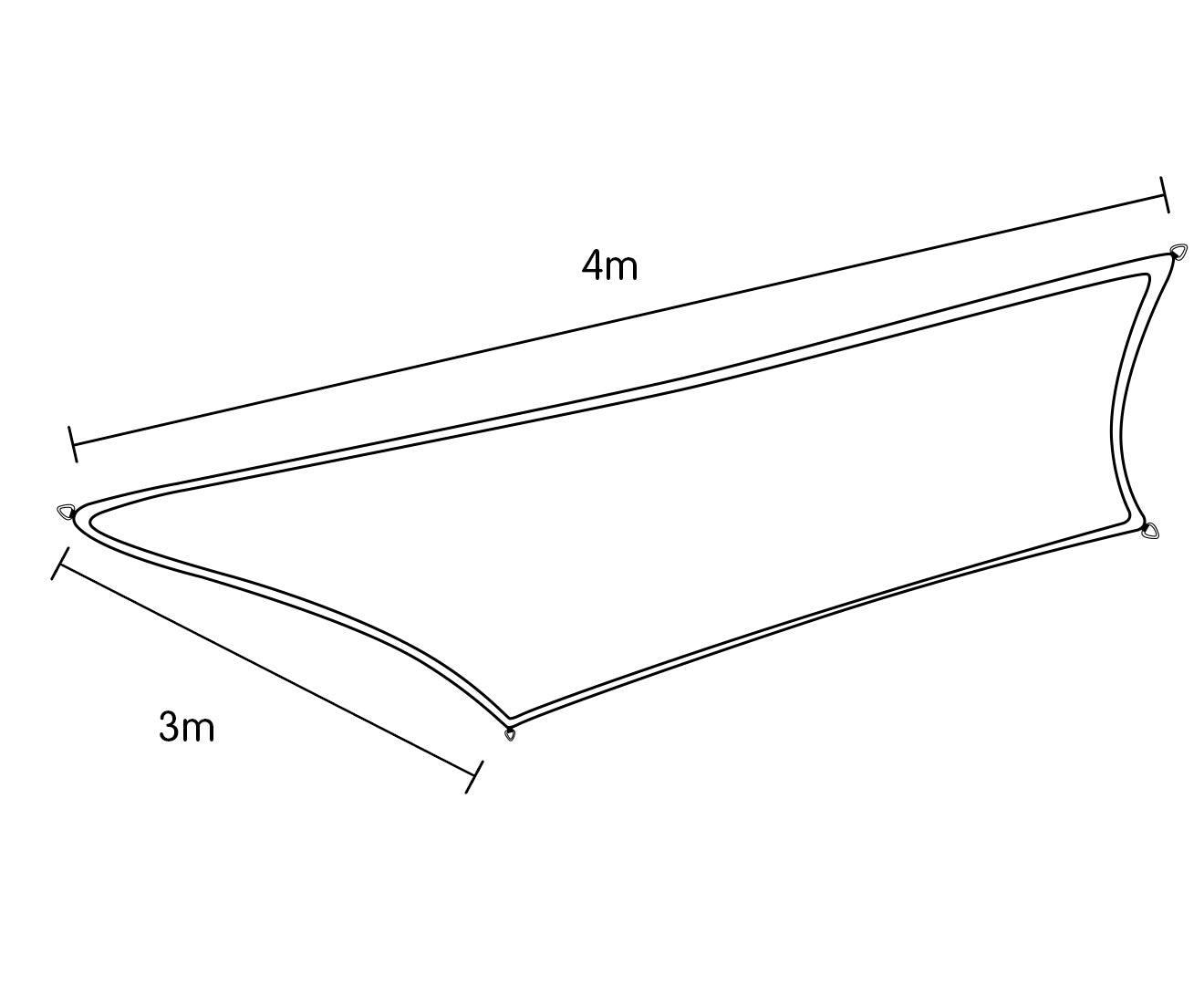 Wallaroo Rectangular Shade Sail Sand: 3m x 4m - SILBERSHELL