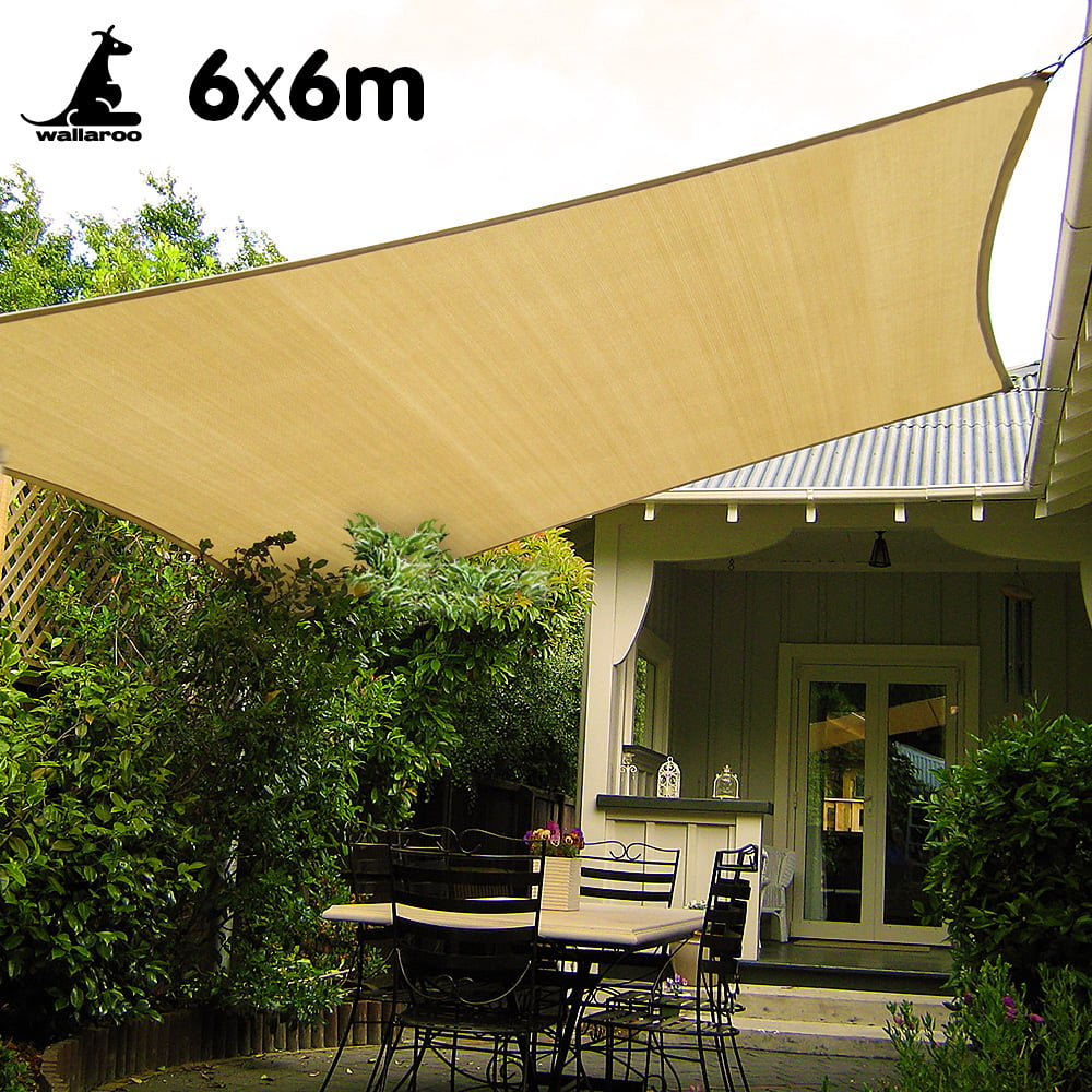 Wallaroo Square Shade Sail 6m x 6m - Sand - SILBERSHELL