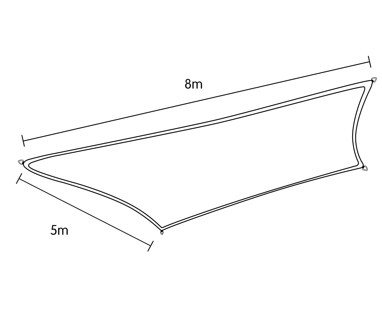 Wallaroo Rectangular Shade Sail: 8m x 5m - Sand - SILBERSHELL