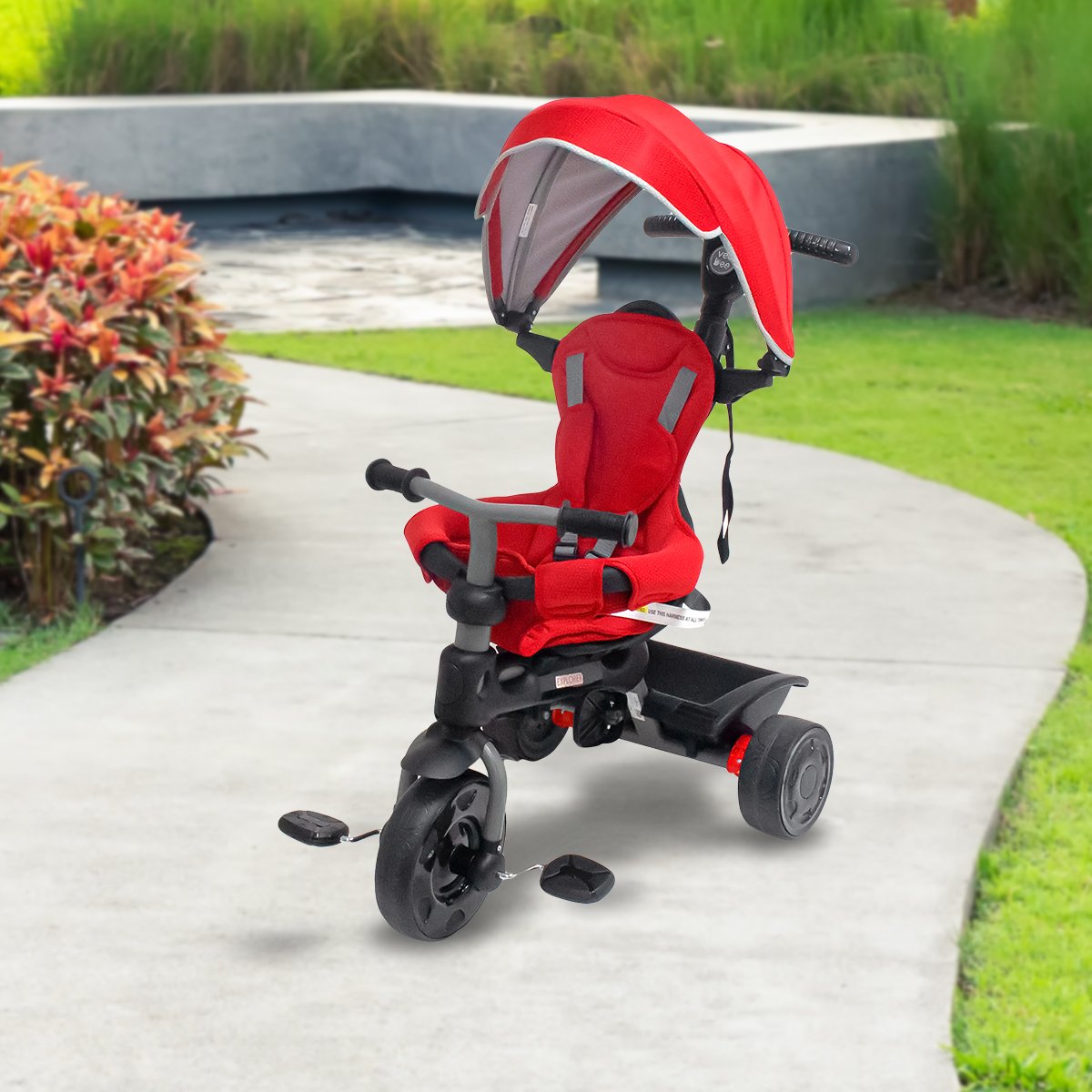 Veebee Explorer 3-stage Kids Trike With Canopy - Red - SILBERSHELL