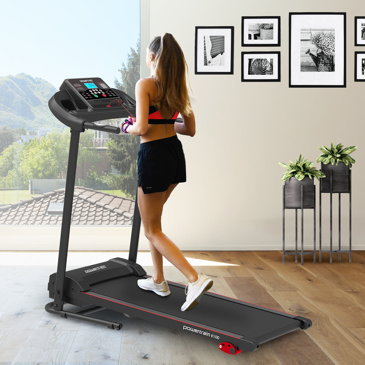 Powertrain K100 Electric Treadmill Foldable Home Gym Cardio - SILBERSHELL