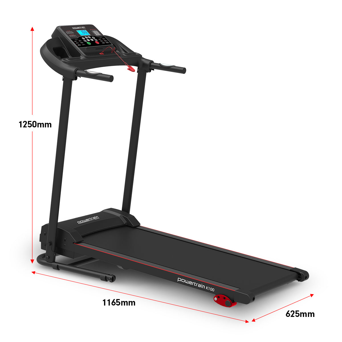 Powertrain K100 Electric Treadmill Foldable Home Gym Cardio - SILBERSHELL