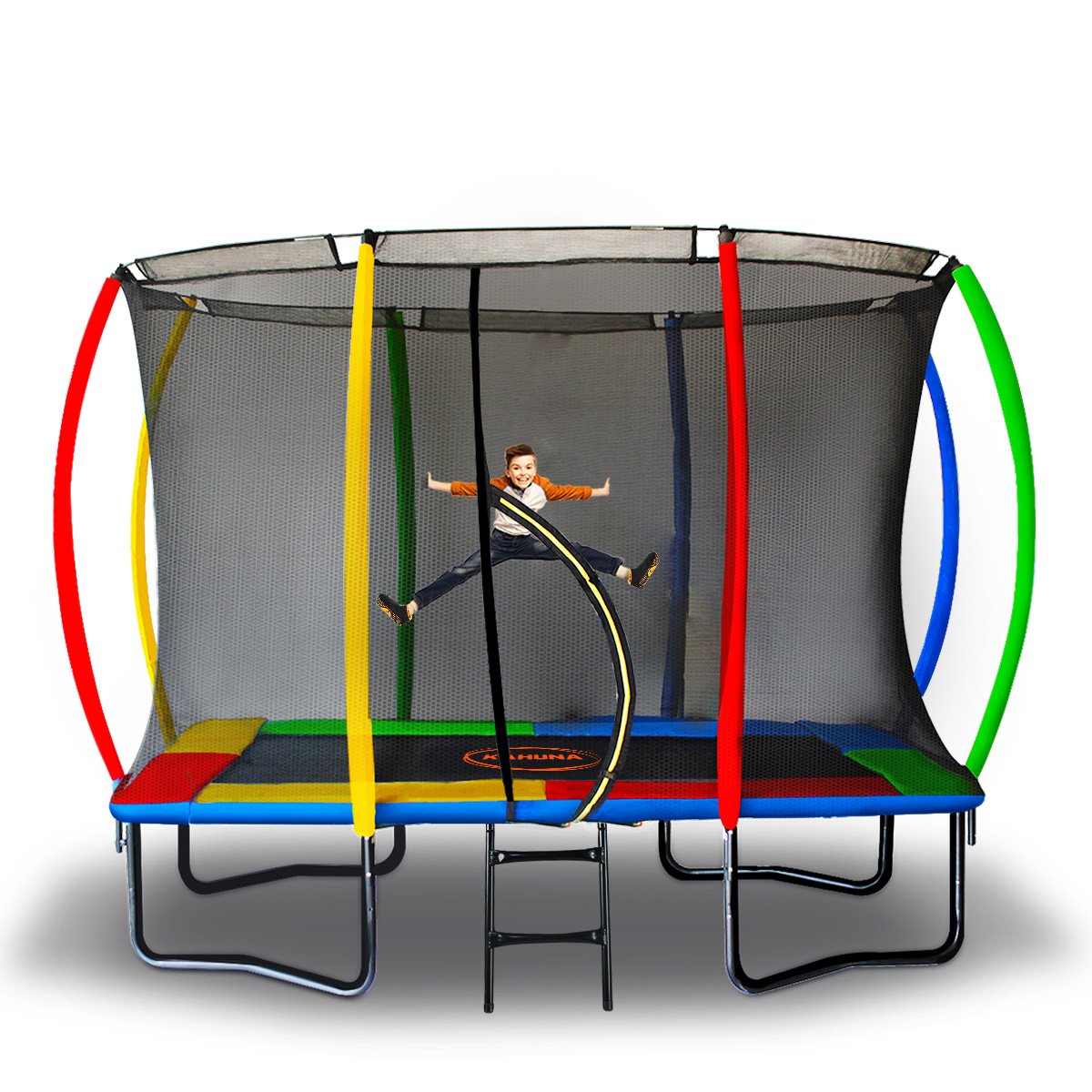 Kahuna 8ft x 11ft Outdoor Rectangular Trampoline With Safety Enclosure - SILBERSHELL