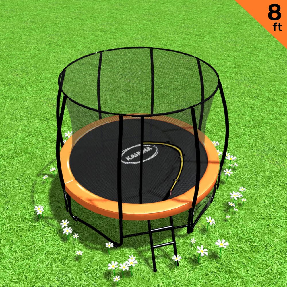 Kahuna 8ft Trampoline Kahuna With Spring Mat Pad Net Outdoor - Orange - SILBERSHELL