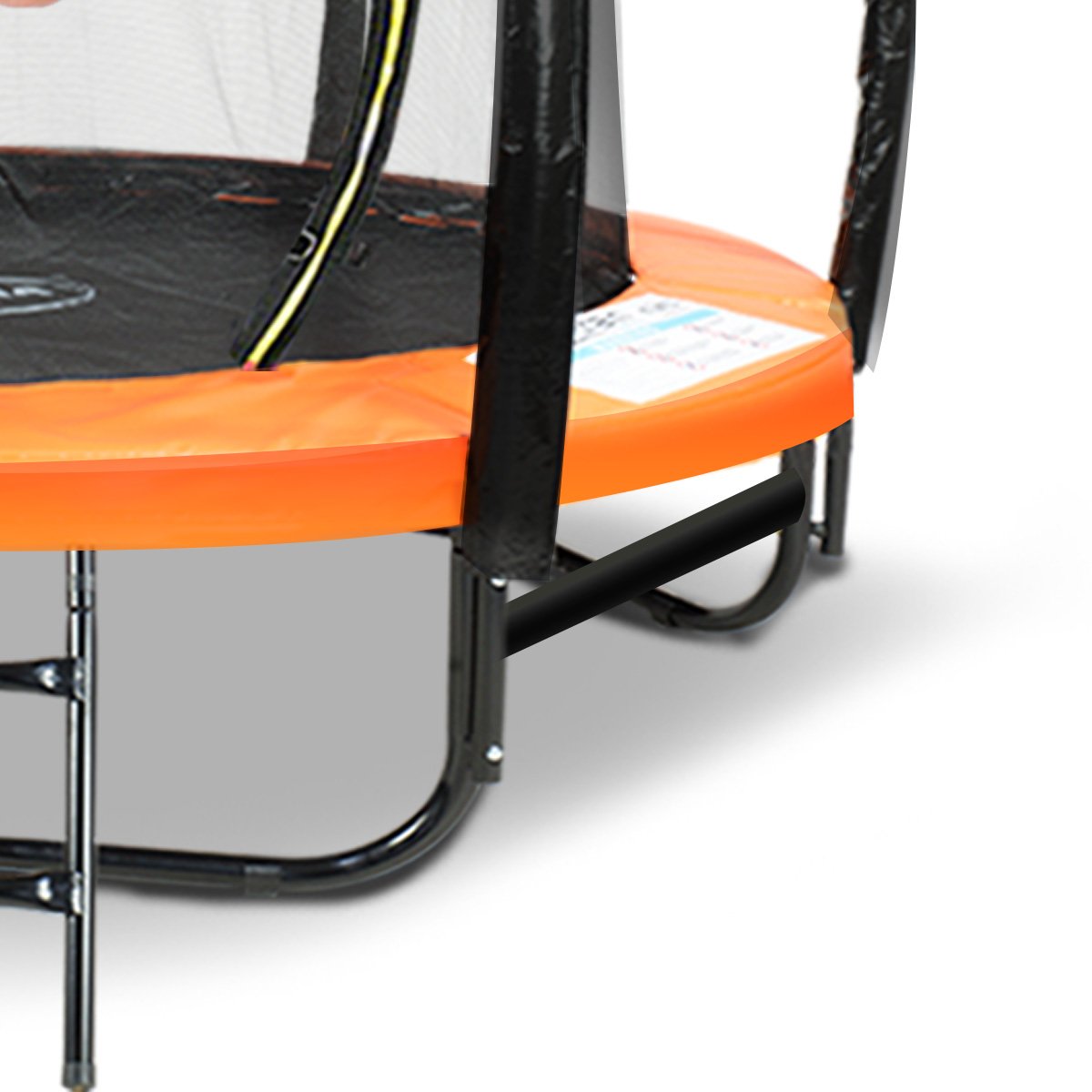 Kahuna 8ft Outdoor Orange Trampoline For Kids And Children Suited For Fitness Exercise Gymnastics With Safety Enclosure Basketball Hoop Set - SILBERSHELL