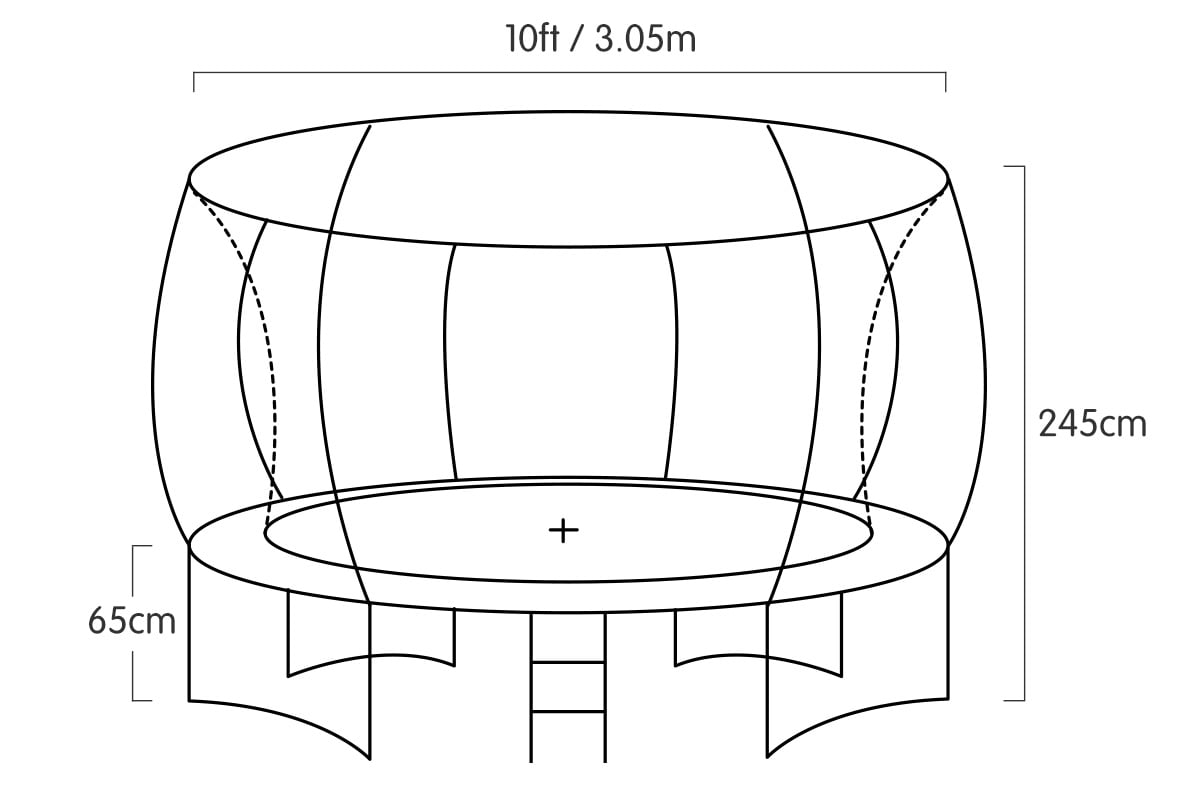 Kahuna 10ft Outdoor Trampoline With Safety Enclosure Pad Ladder Basketball Hoop Set Green - SILBERSHELL